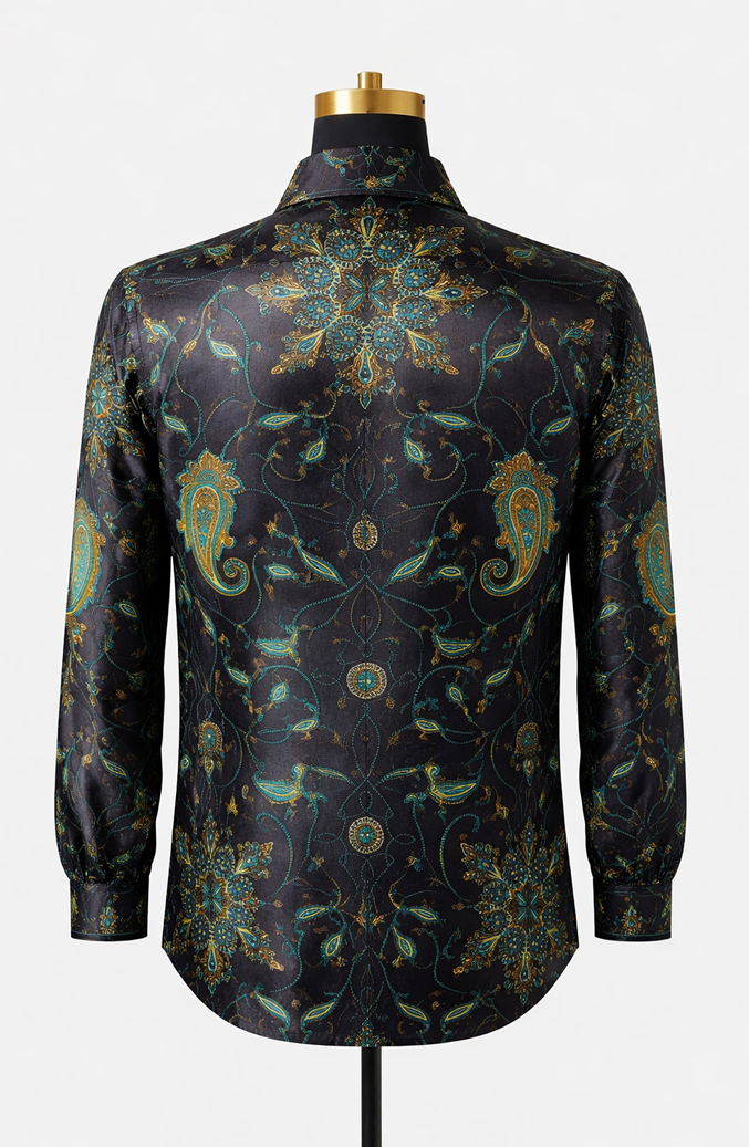 Emerald Opulence Paisley Shirt view 2