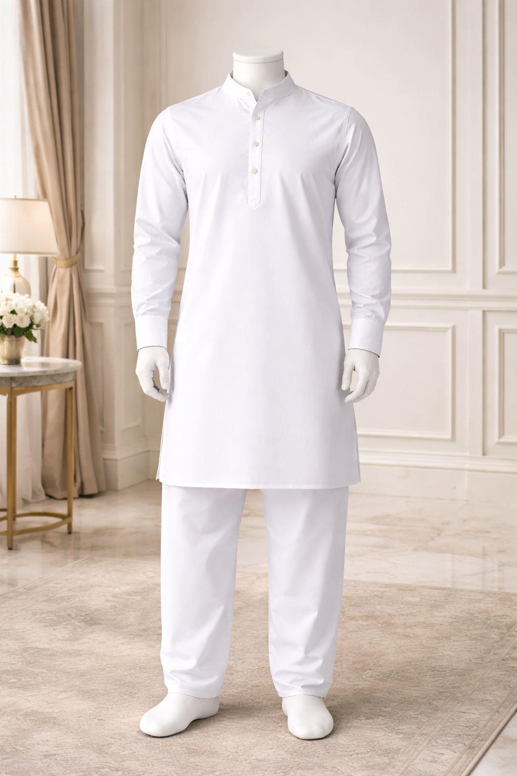 Nawabi Aura White Kurta Set