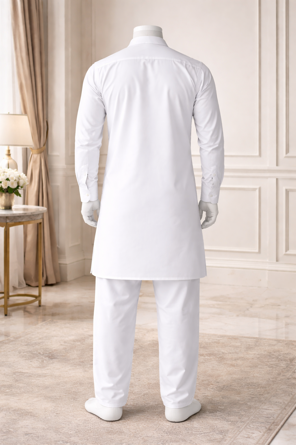Nawabi Aura White Kurta Set view 2