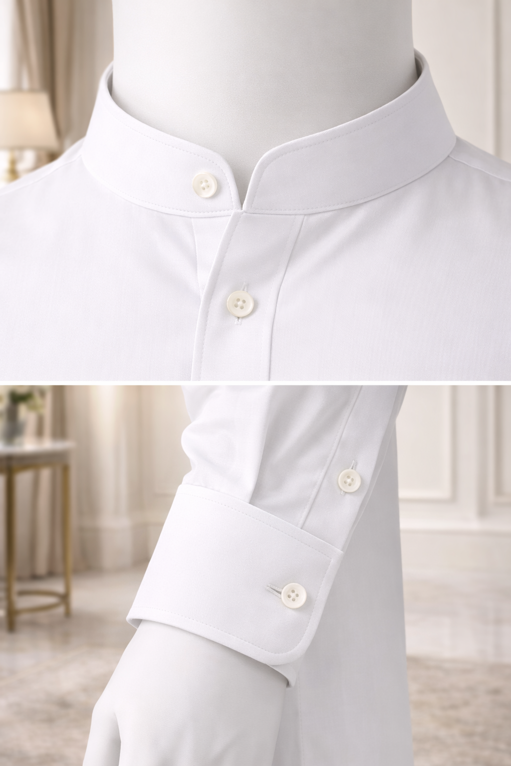 Nawabi Aura White Kurta Set view 3