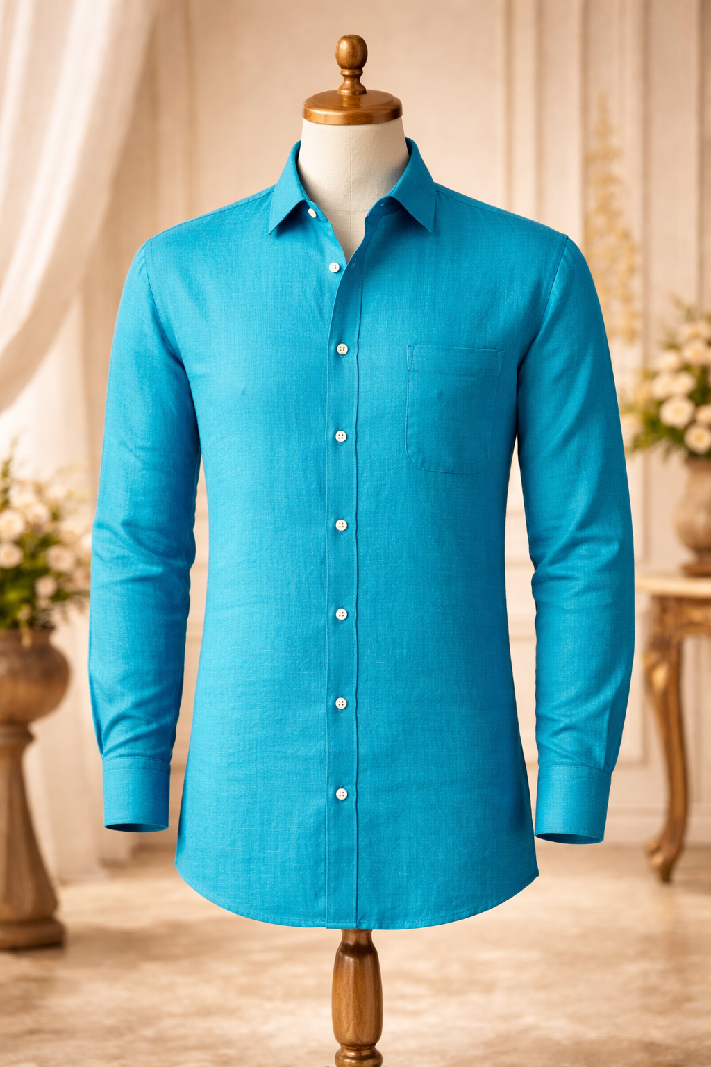 Turquoise Tide Premium Cotton Shirt view 4