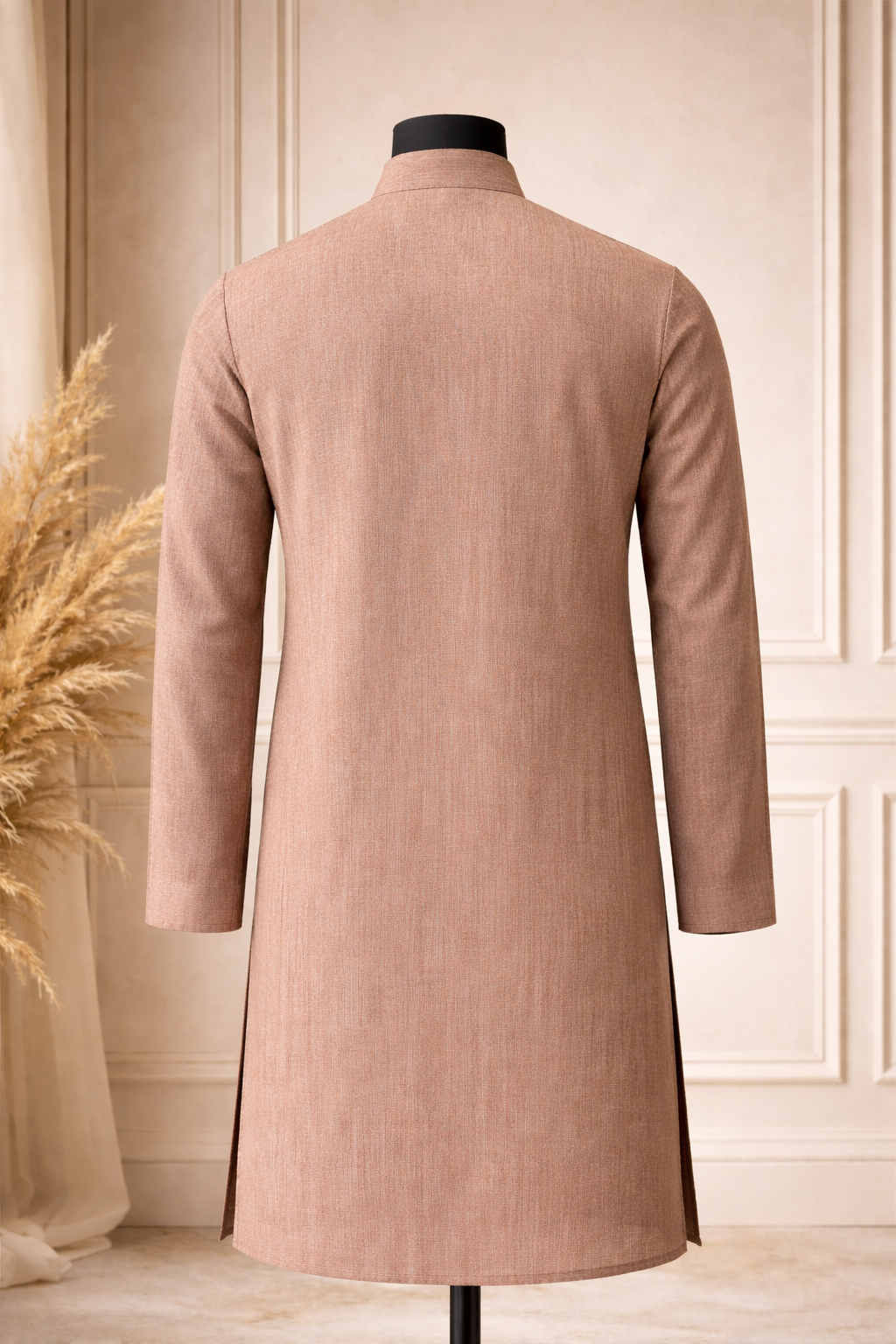 Light Beige-Rose Textured Premium Kurta view 2