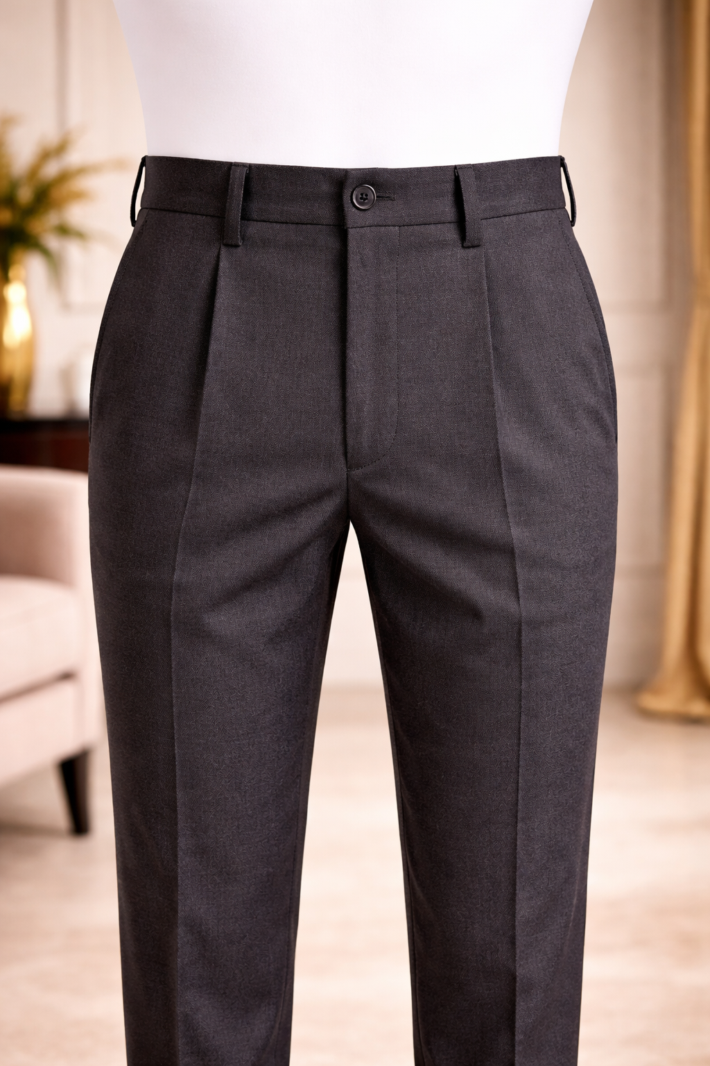 Premium Grey Pleated Trouser