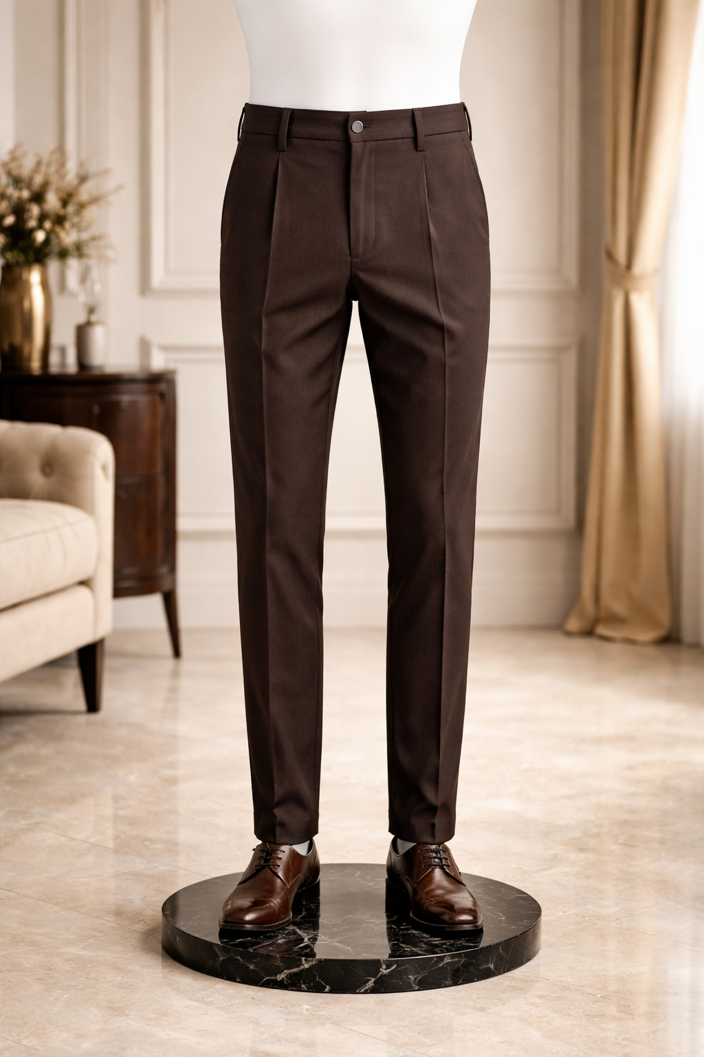 Cocoa Sovereign Pleated Trouser view 2