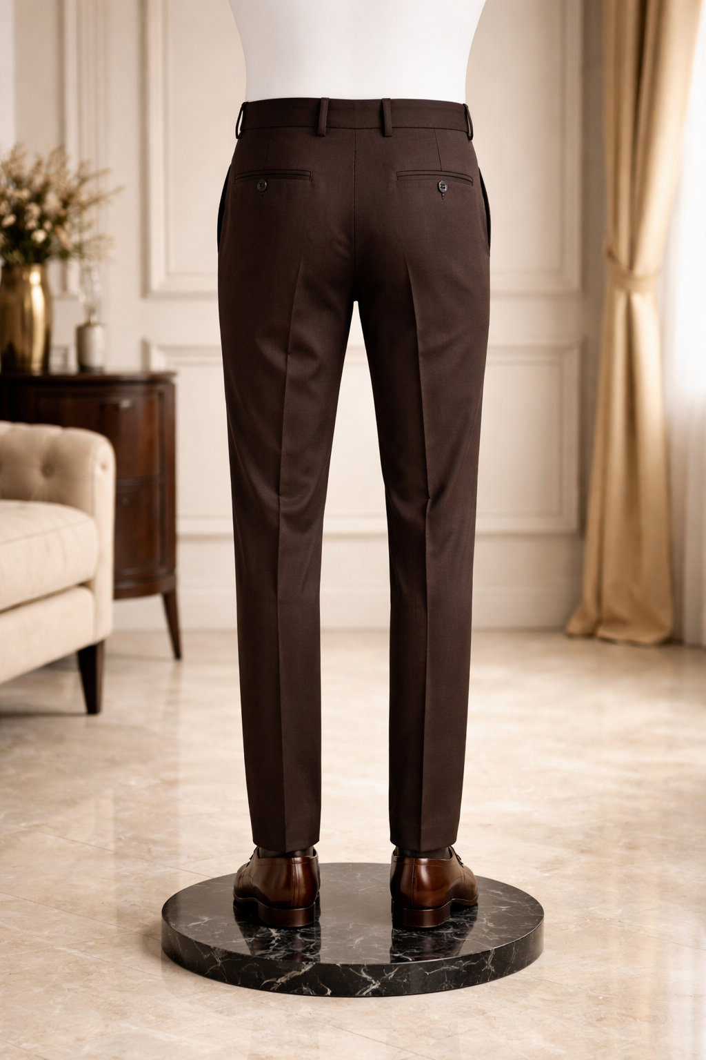 Cocoa Sovereign Pleated Trouser view 3