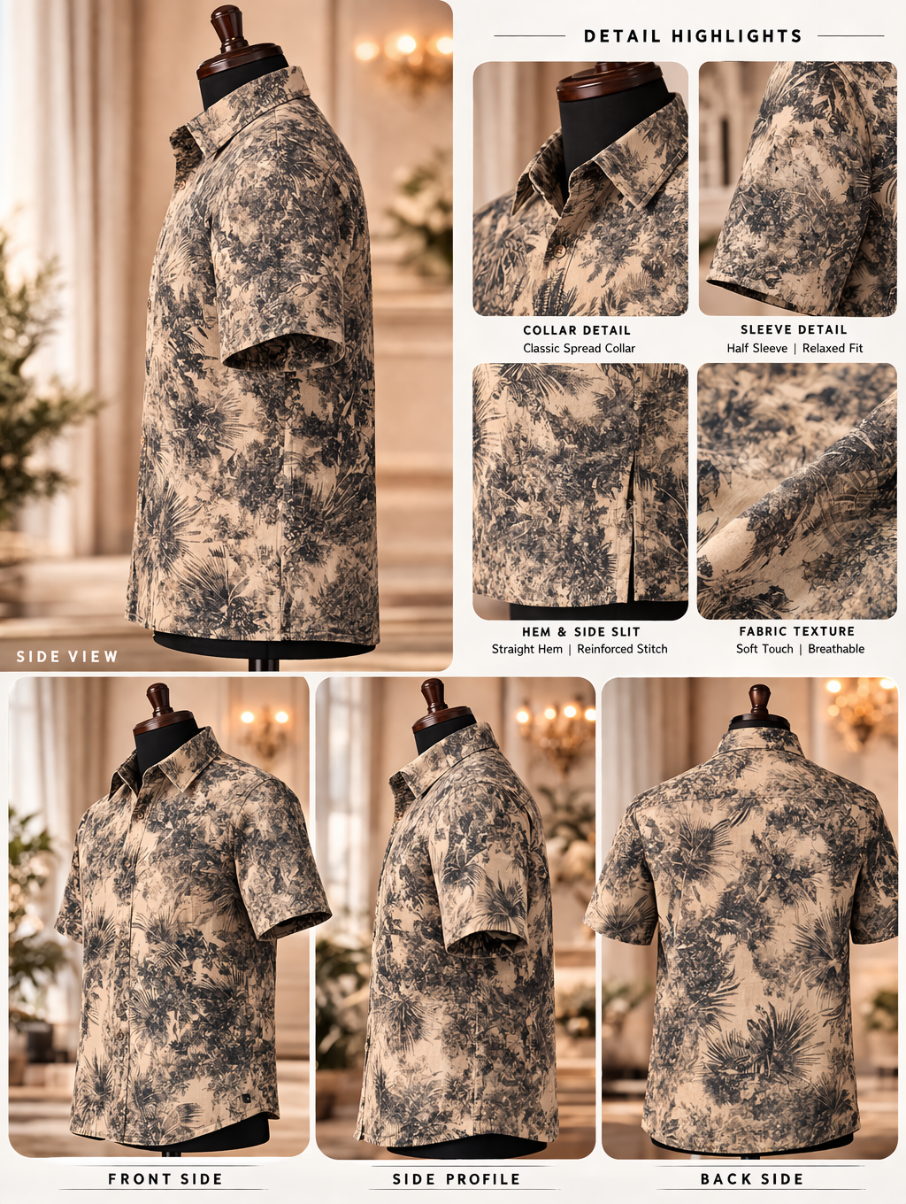 Tropical Print Premium Casual Shirt view 3