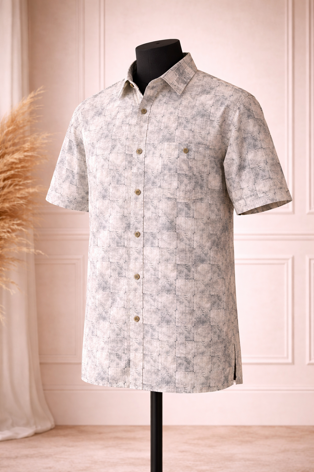 Marble Print Premium Short Sleeve Shirt