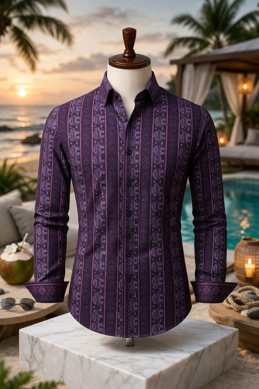Royal Plum Print Shirt