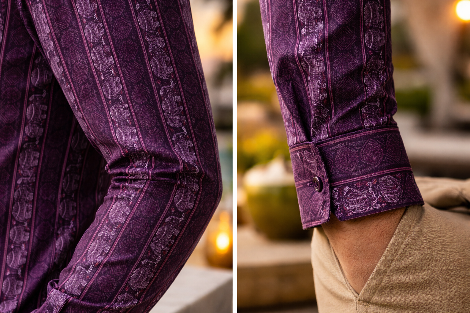 Royal Plum Print Shirt view 2