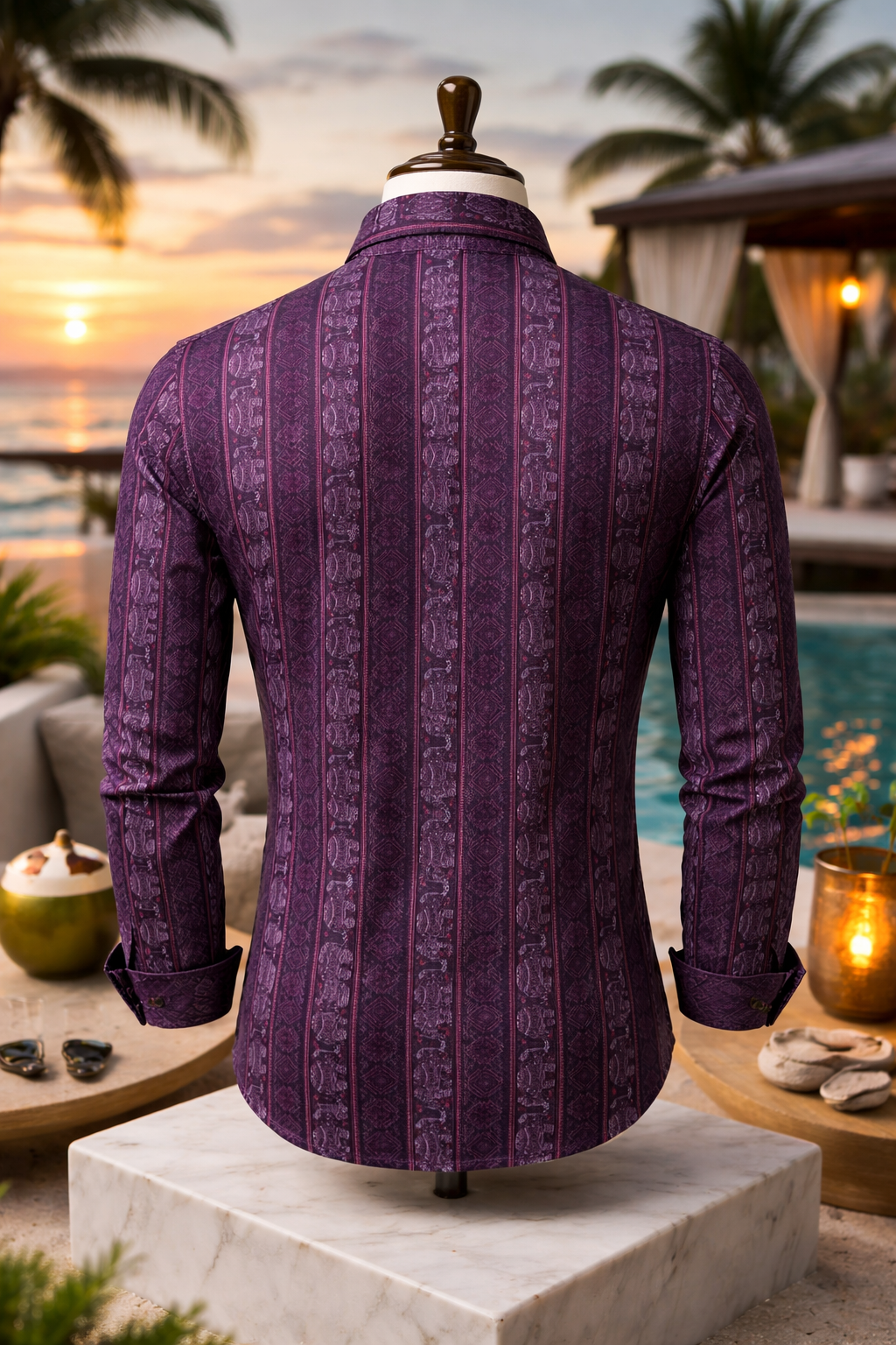 Royal Plum Print Shirt view 3