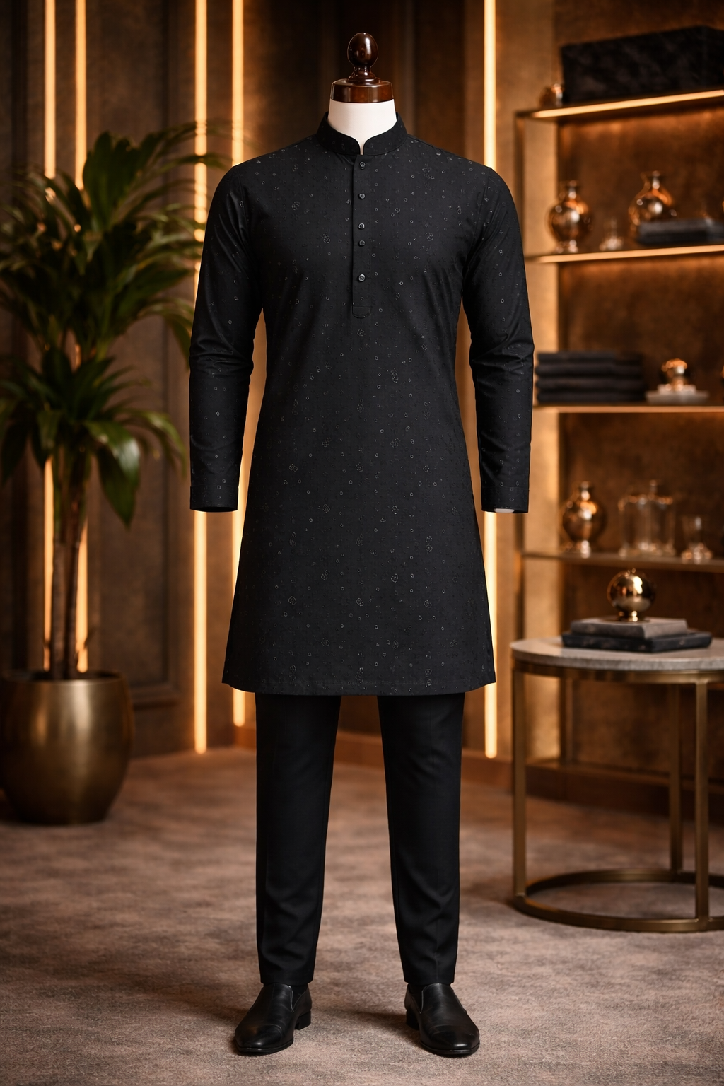 Midnight Orbit Kurta Set view 3