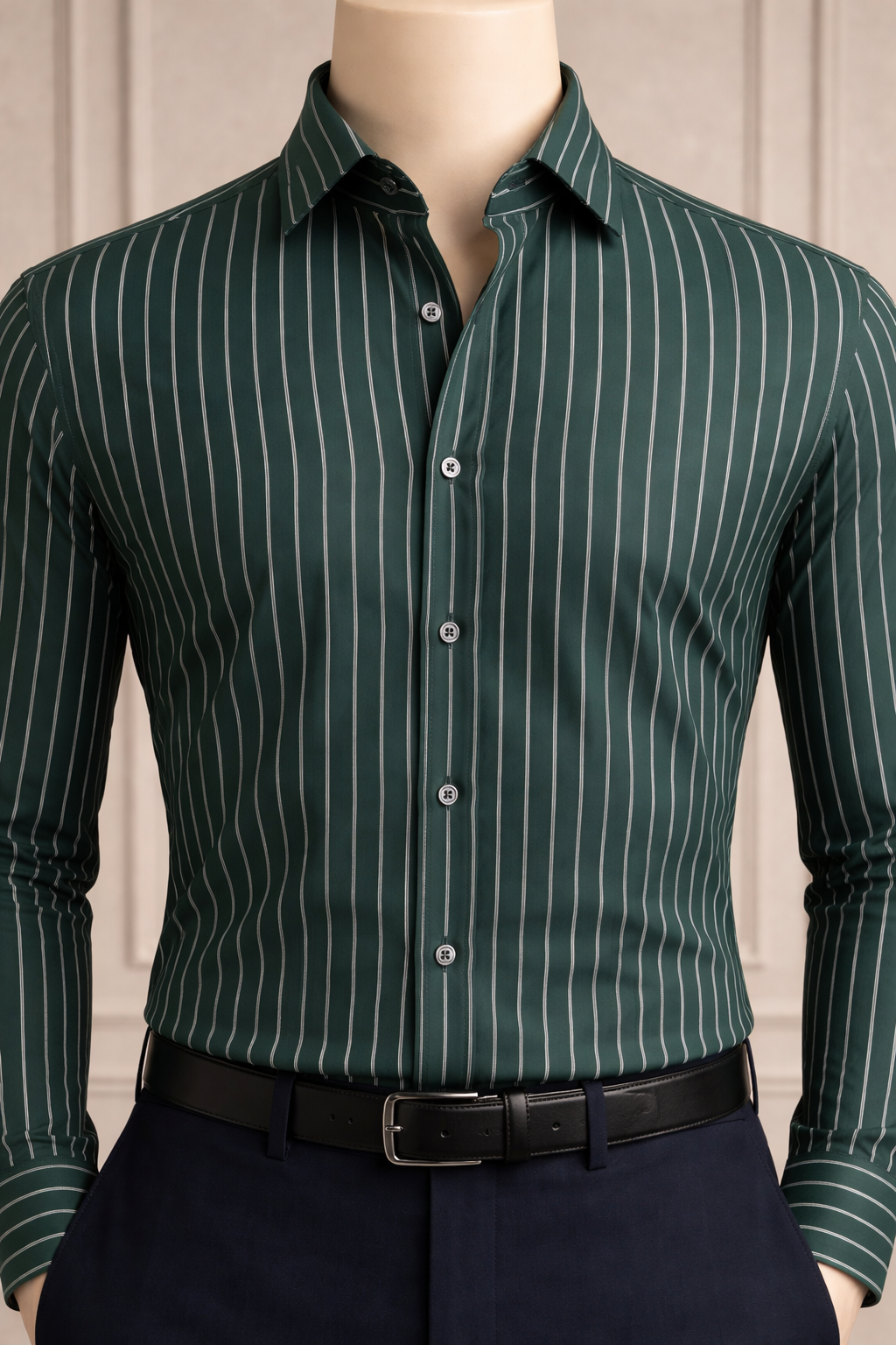Emerald Luxury Pinstripe Shirt view 2