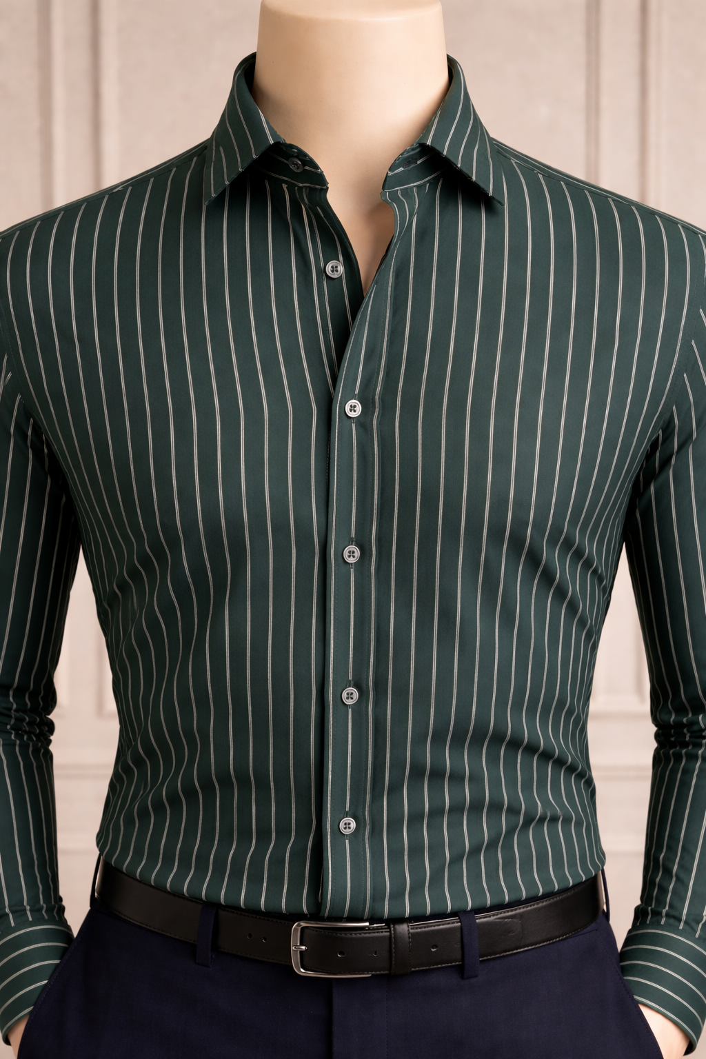 Emerald Luxury Pinstripe Shirt view 4