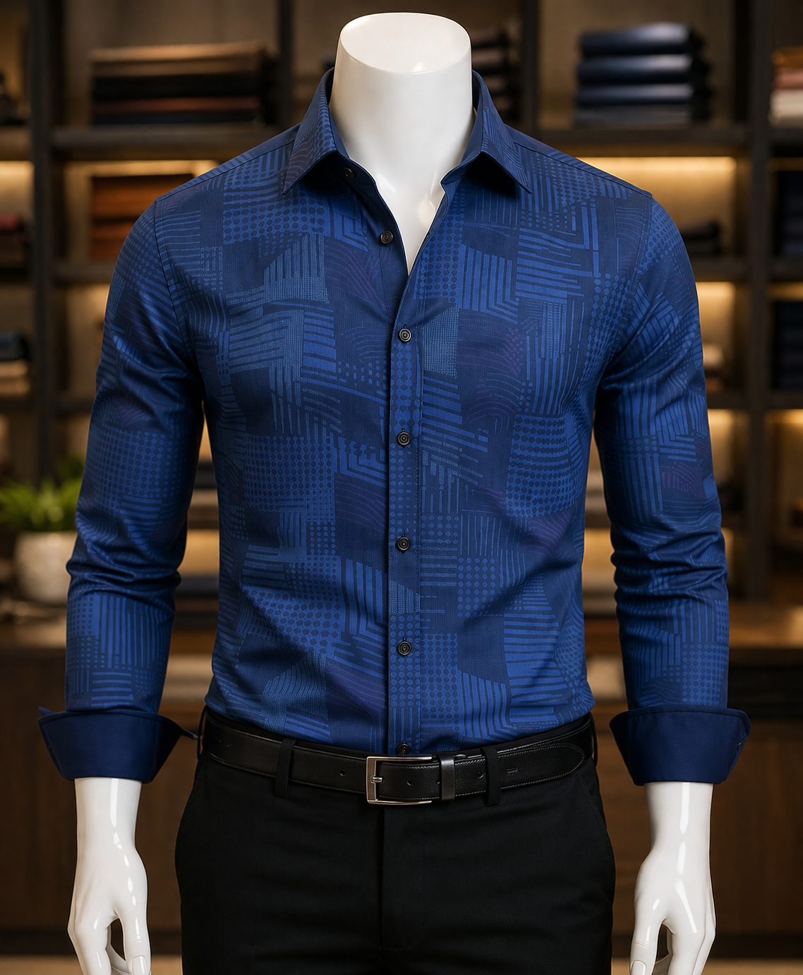 Blue Geometric Shirt view 2