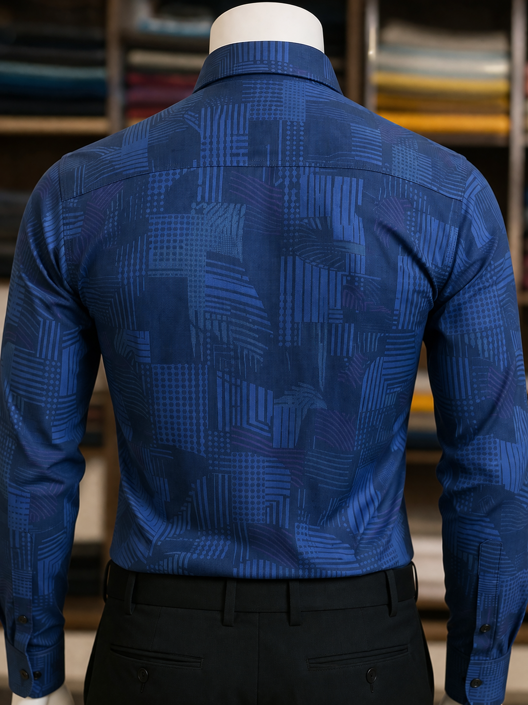 Blue Geometric Shirt view 5
