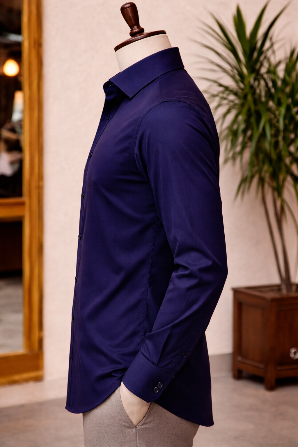 Navy Premium Cotton Shirt view 5