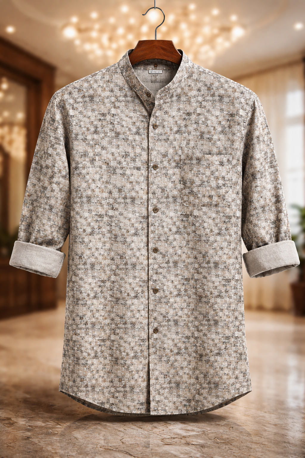 Beige Mosaic Shirt