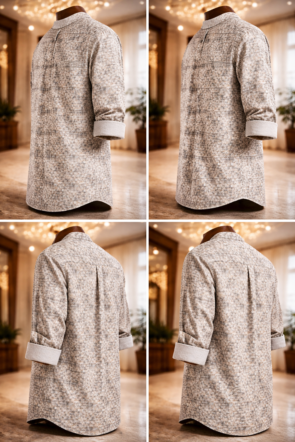 Beige Mosaic Shirt view 3